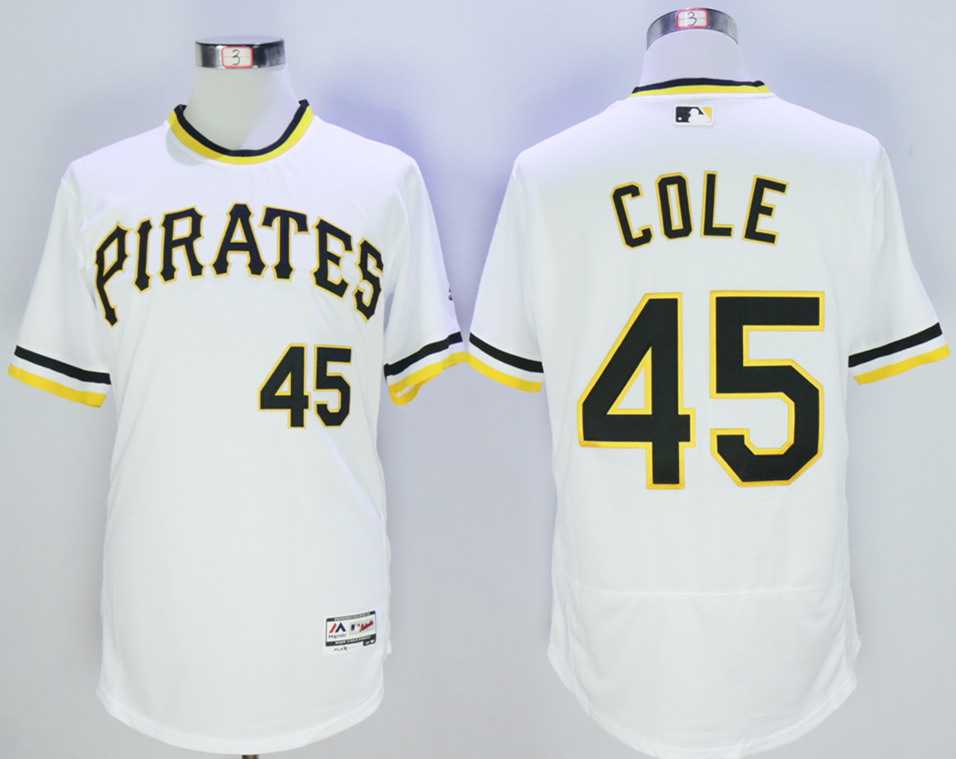 Pirates 45 Gerrit Cole White Flexbase baseball Jerseys